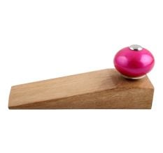 2 Pieces Neon Pink Round Ceramic Wooden Door Stopper